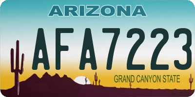 AZ license plate AFA7223