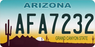 AZ license plate AFA7232