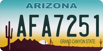 AZ license plate AFA7251