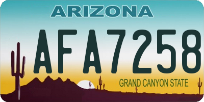 AZ license plate AFA7258