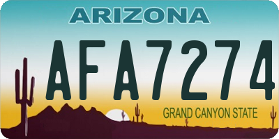 AZ license plate AFA7274