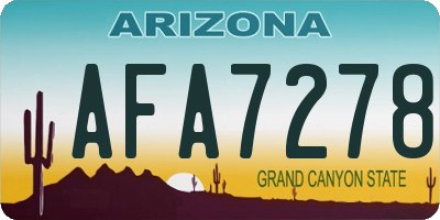 AZ license plate AFA7278