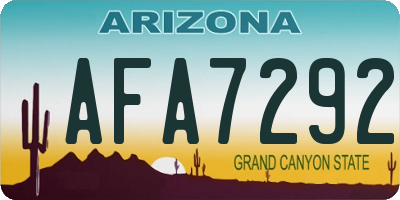 AZ license plate AFA7292