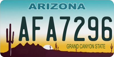 AZ license plate AFA7296