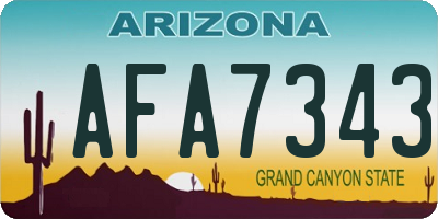 AZ license plate AFA7343