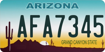 AZ license plate AFA7345