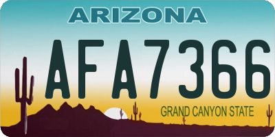 AZ license plate AFA7366