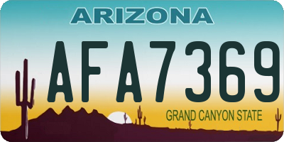 AZ license plate AFA7369