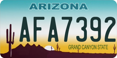 AZ license plate AFA7392