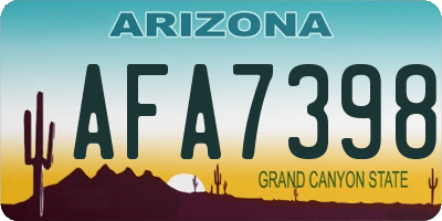 AZ license plate AFA7398