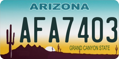 AZ license plate AFA7403