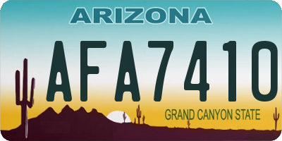AZ license plate AFA7410