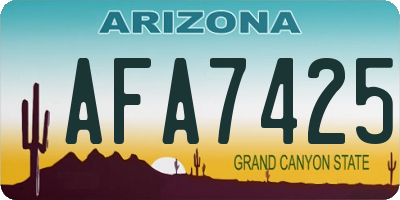 AZ license plate AFA7425