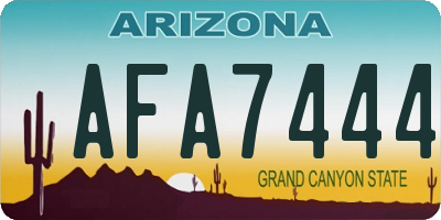 AZ license plate AFA7444