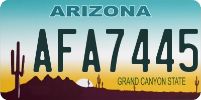 AZ license plate AFA7445