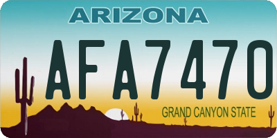 AZ license plate AFA7470