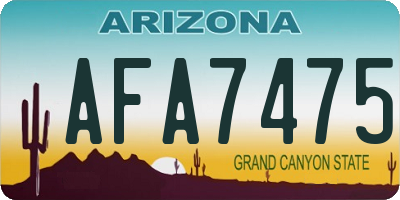 AZ license plate AFA7475