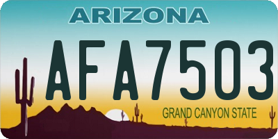 AZ license plate AFA7503