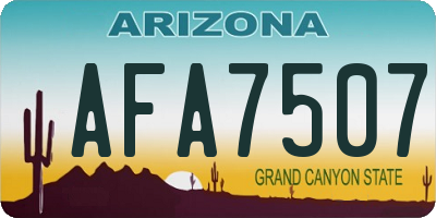 AZ license plate AFA7507