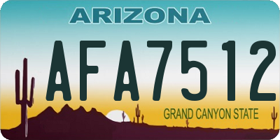 AZ license plate AFA7512