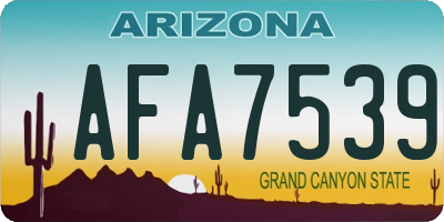 AZ license plate AFA7539