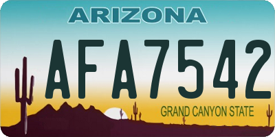AZ license plate AFA7542