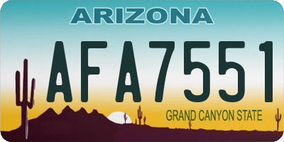 AZ license plate AFA7551