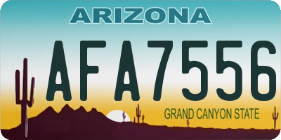 AZ license plate AFA7556