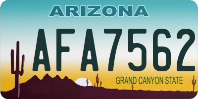AZ license plate AFA7562