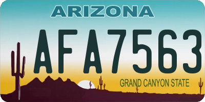 AZ license plate AFA7563