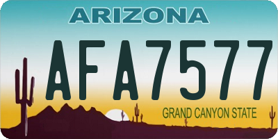 AZ license plate AFA7577