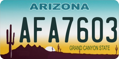 AZ license plate AFA7603