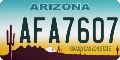 AZ license plate AFA7607