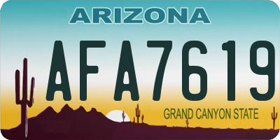 AZ license plate AFA7619