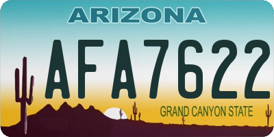 AZ license plate AFA7622