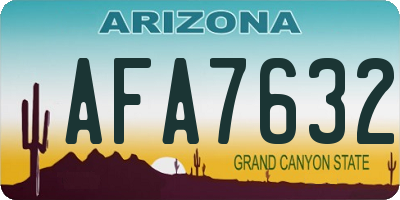 AZ license plate AFA7632