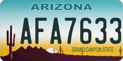 AZ license plate AFA7633