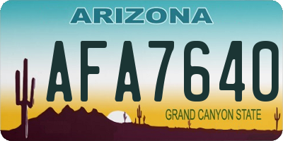 AZ license plate AFA7640