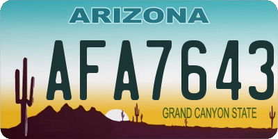 AZ license plate AFA7643