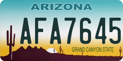 AZ license plate AFA7645