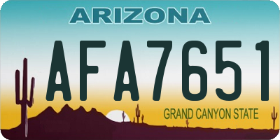 AZ license plate AFA7651