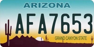 AZ license plate AFA7653