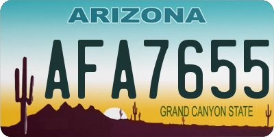 AZ license plate AFA7655