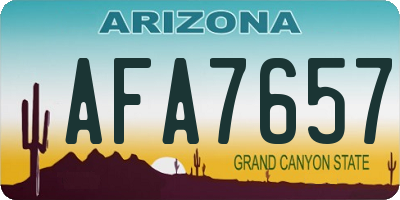 AZ license plate AFA7657
