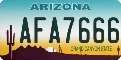 AZ license plate AFA7666