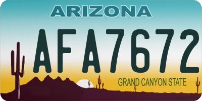 AZ license plate AFA7672