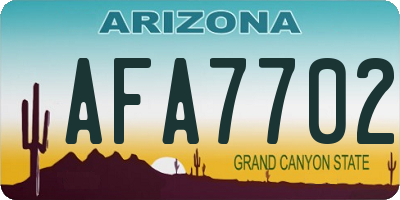 AZ license plate AFA7702