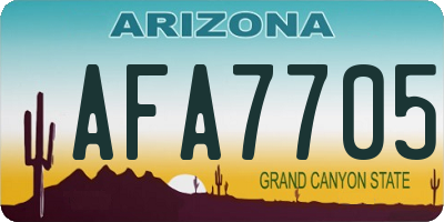 AZ license plate AFA7705