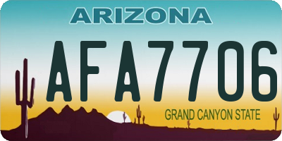 AZ license plate AFA7706