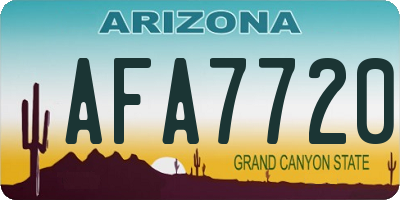 AZ license plate AFA7720